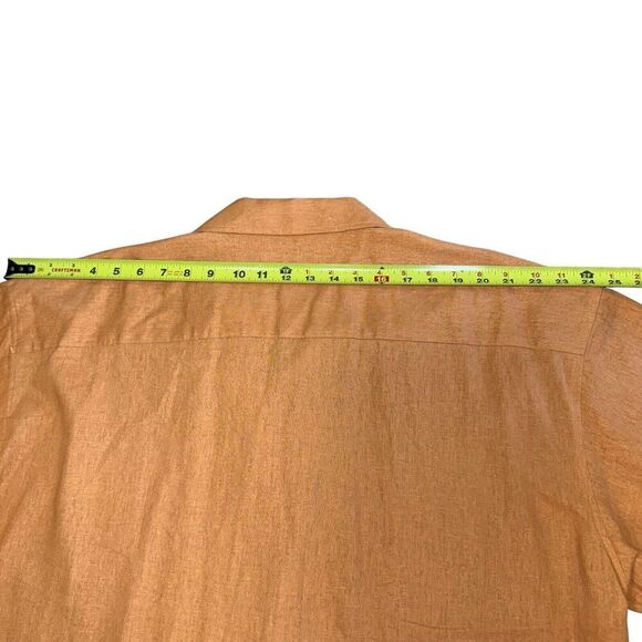 Brock Jeans Men's Linin Button Up Short Sleeve Shirt Orange XXL Casual - Picture 6 of 7